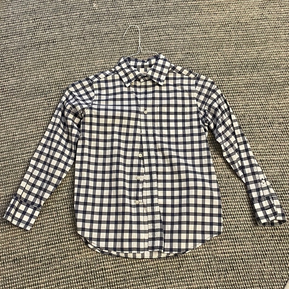 Land’s End blue checkered dress shirt